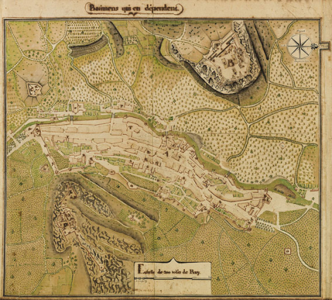Plan de la ville de Salins et de ses forts  [...] [détail],1782. © Région Bourgogne-Franche-Comté, Inventaire du patrimoine