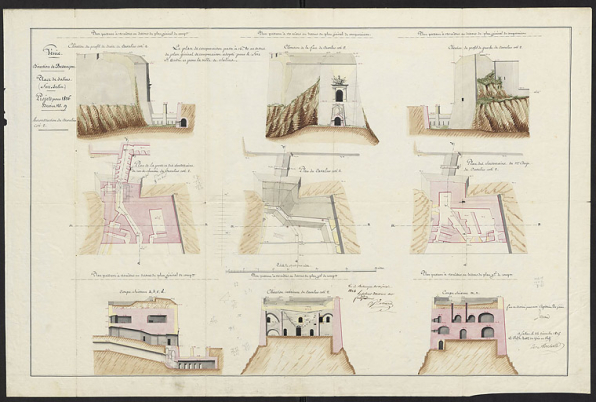 Place de Salins (fort Belin). Projets pour 1826. Reconstruction du cavalier. © Service historique de la Défense