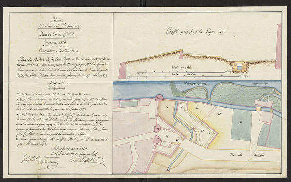 Place de Salins (ville) [...]. Plan du réduit de la Porte Basse [...], 1824. © Service historique de la Défense