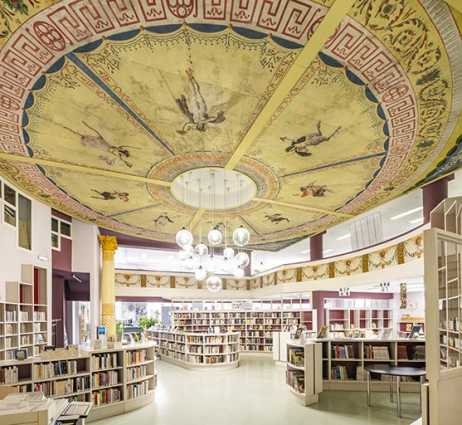 Intérieur de la médiathèque. Velum. © Région Bourgogne-Franche-Comté, Inventaire du patrimoine