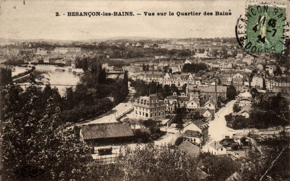 Vue d'ensemble depuis le fort de Beauregard (vers 1920). © Bibliothèque municipale, Besançon
