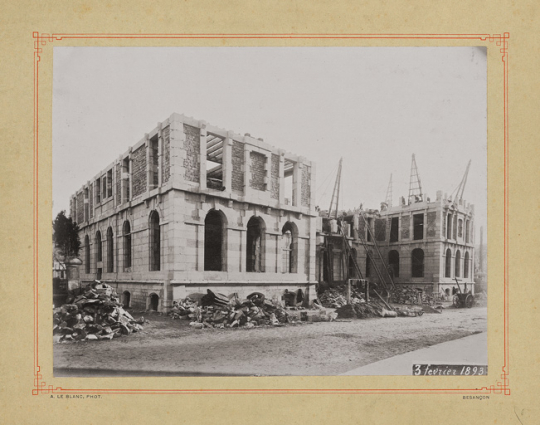 Chantier de construction (3 février 1893). © Bibliothèque municipale, Besançon