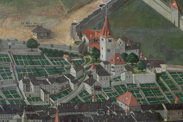 Détail du tableau de Nicolas Richard : La Prévôté (n°83) [entre 1630 et 1650]. © Région Bourgogne-Franche-Comté, Inventaire du patrimoine