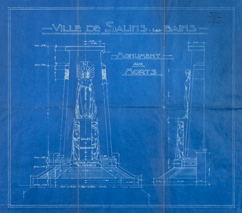 Ville de Salins-les-Bains - Monuments aux Morts, s.d. [vers 1921]. © Région Bourgogne-Franche-Comté, Inventaire du patrimoine
