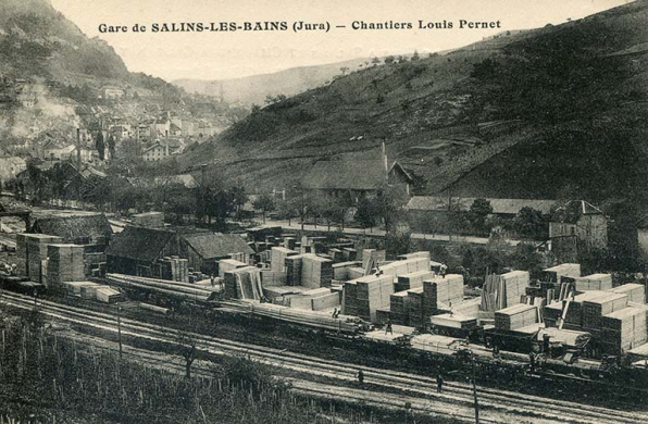 Gare de Salins-les-Bains - Chantiers Louis Pernet, s.d. [fin 19e ou début 20e siècle]. © Région Bourgogne-Franche-Comté, Inventaire du patrimoine