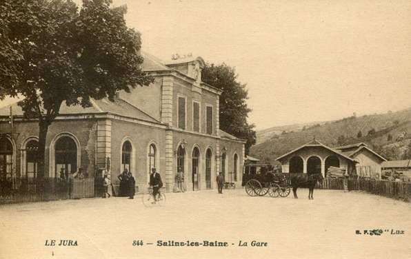 Le Jura - 844. Salins-les-Bains - La gare, s.d. [fin 19e ou début 20e siècle]. © Région Bourgogne-Franche-Comté, Inventaire du patrimoine