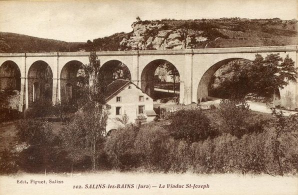 Salins-les-Bains (Jura) - Le viaduc St-Joseph, s.d. [fin 19e ou début 20e siècle]. © Région Bourgogne-Franche-Comté, Inventaire du patrimoine