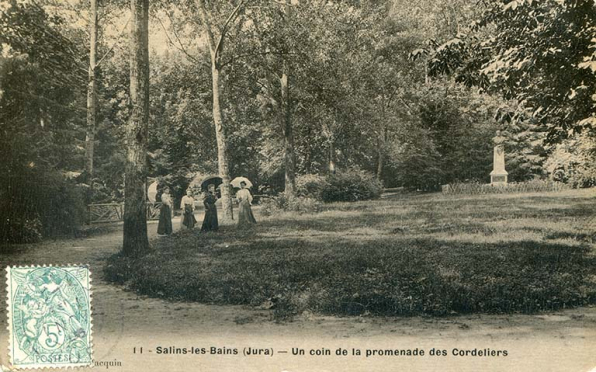 Salins-les-Bains (Jura). Un coin de la promenade des Cordeliers, s.d. [fin 19e ou début 20e siècle]. © Région Bourgogne-Franche-Comté, Inventaire du patrimoine