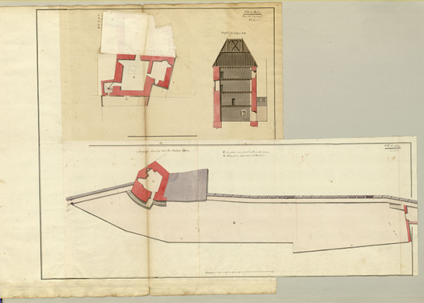 Folio 12. Tour de Larcenal. Magazin dans la tour du chateau Guyon, 1756 [1er étage]. © Archives municipales, Besançon