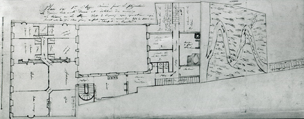 Plan du premier étage réservé pour le propriétaire, s.d. [vers 1835]. © Région Bourgogne-Franche-Comté, Inventaire du patrimoine