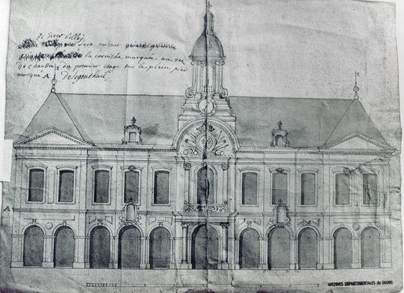 Projet d'hôtel de ville et présidial, s.d. [vers 1715]. © Région Bourgogne-Franche-Comté, Inventaire du patrimoine