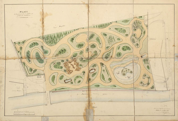 Plan de la promenade à établir au jardin des Cordeliers, 1880. © Archives municipales, Besançon