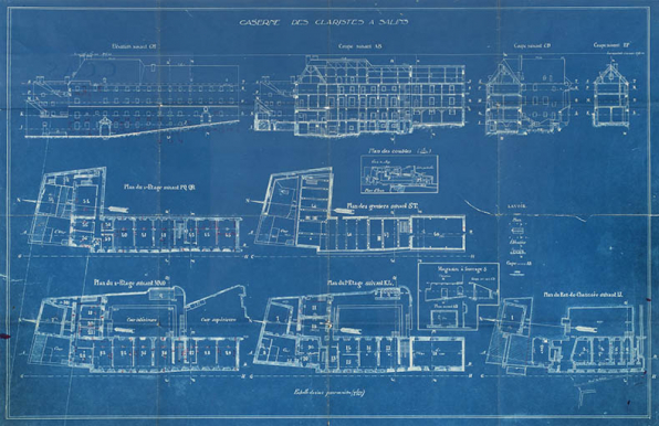 Caserne des Claristes à Salins, s.d. [vers 1906]. © Archives municipales, Besançon