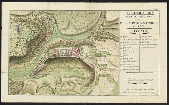 Plan du château de Blamont 1777 pour servir aux projets de 1778. © Service historique de la Défense