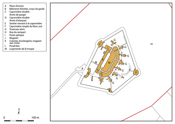 Plan masse et de situation. Extrait du plan cadastral, 2022, 1/2 000. © Région Bourgogne-Franche-Comté, Inventaire du patrimoine