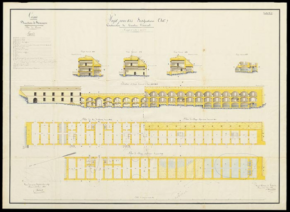 Place des Rousses : construction du Cavalier Général. 1844. © Service historique de la Défense Place des Rousses : construction du Cavalier Général. 1844. © Service historique de la Défense