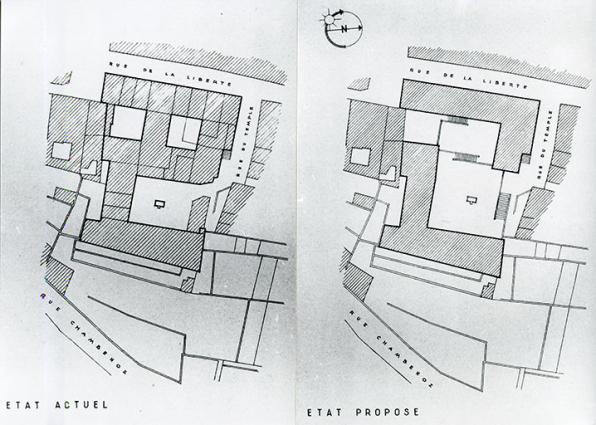 Plan du projet de réhabilitation, s.d. [vers 1960]. © Archives municipales, Besançon
