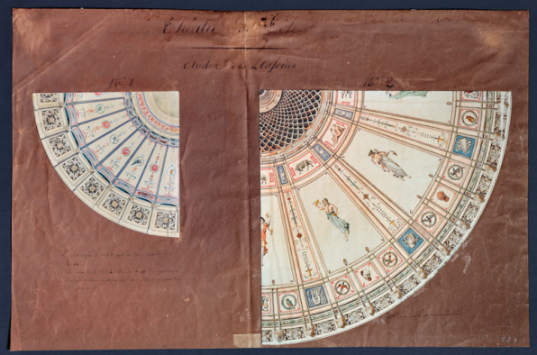 Théâtre de Dole. Etudes de plafonds. S.d. [vers 1841]. © Musée des beaux-arts de Nîmes