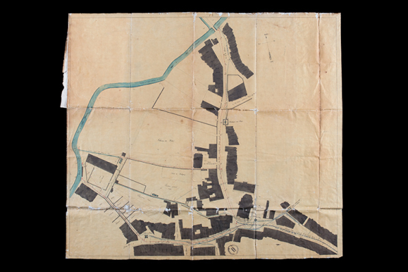 Construction d'un canal-égoût dans la traverse de Jussey [plan], 1866. © Région Bourgogne-Franche-Comté, Inventaire du patrimoine