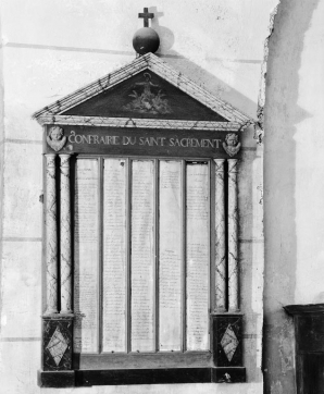 Vue d'ensemble du registre de la confrérie du saint sacrement. © Région Bourgogne-Franche-Comté, Inventaire du patrimoine