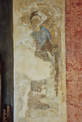 Peinture murale : saint Barthélemy. © Région Bourgogne-Franche-Comté, Inventaire du patrimoine Peinture murale : saint Barthélemy. © Région Bourgogne-Franche-Comté, Inventaire du patrimoine