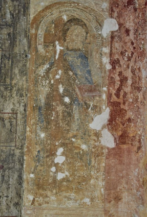 Peinture murale : chevet. Panneau droit : saint Philippe. © Région Bourgogne-Franche-Comté, Inventaire du patrimoine Peinture murale : chevet. Panneau droit : saint Philippe. © Région Bourgogne-Franche-Comté, Inventaire du patrimoine