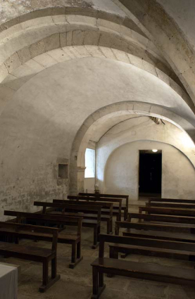 Chapelle dite des fondateurs, ancienne sacristie, vue depuis l'autel. © Région Bourgogne-Franche-Comté, Inventaire du patrimoine