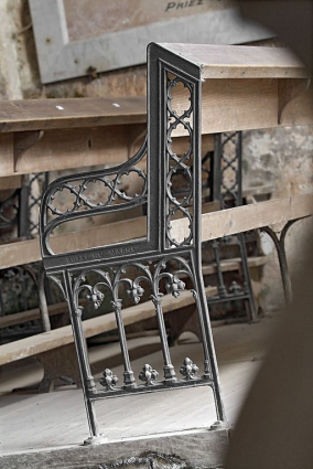 Détail d'un banc. © Région Bourgogne-Franche-Comté, Inventaire du patrimoine