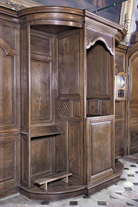 Vue d'ensemble du confessionnal. © Région Bourgogne-Franche-Comté, Inventaire du patrimoine