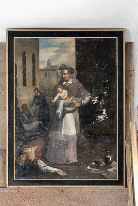 Vue d'ensemble du tableau représentant Saint Charles Borromée. © Région Bourgogne-Franche-Comté, Inventaire du patrimoine