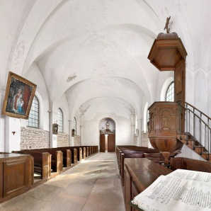 Nef, vue depuis l'avant-choeur. © Région Bourgogne-Franche-Comté, Inventaire du patrimoine
