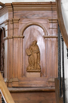 Détail, portillon de la cuve : saint Marc. © Région Bourgogne-Franche-Comté, Inventaire du patrimoine