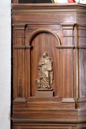 Détail, panneau de la cuve : saint Jean. © Région Bourgogne-Franche-Comté, Inventaire du patrimoine