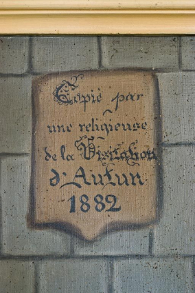 Détail d'une inscription. © Région Bourgogne-Franche-Comté, Inventaire du patrimoine
