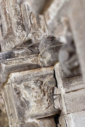 Porterie : détail d'un chapiteau. © Région Bourgogne-Franche-Comté, Inventaire du patrimoine