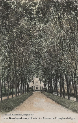 17 - Bourbon-Lancy (S.-et-L.) - Avenue de l'Hospice d'Aligre (Edition Chandioux, Imprimeur). © Région Bourgogne-Franche-Comté, Inventaire du patrimoine