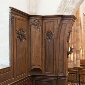Lambris de l'angle antérieur droit du choeur. © Région Bourgogne-Franche-Comté, Inventaire du patrimoine