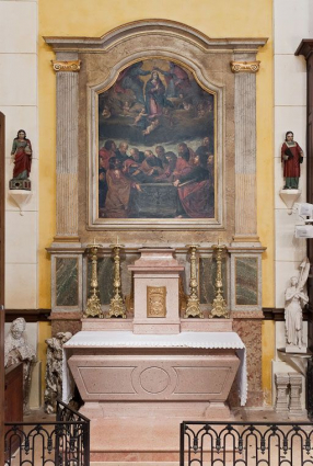 Autel-retable gauche. © Région Bourgogne-Franche-Comté, Inventaire du patrimoine Autel-retable gauche. © Région Bourgogne-Franche-Comté, Inventaire du patrimoine