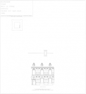 Façade est sur cour, restitution photogrammétrique. © Région Bourgogne-Franche-Comté, Inventaire du patrimoine