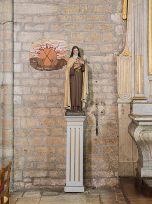 Vue d'ensemble de la statue de sainte Thérèse. © Région Bourgogne-Franche-Comté, Inventaire du patrimoine Vue d'ensemble de la statue de sainte Thérèse. © Région Bourgogne-Franche-Comté, Inventaire du patrimoine