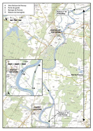 Plan de localisation (1/40 000). Extrait du ScanExpress standard © IGN 2018. © Région Bourgogne-Franche-Comté, Inventaire du patrimoine