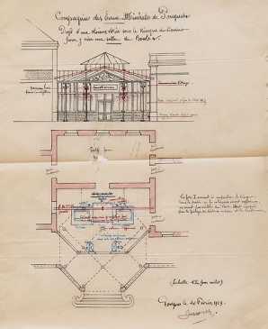 Projet de transformation du kiosque des petits chevaux en salle de boules (1929). © Région Bourgogne-Franche-Comté, Inventaire du patrimoine