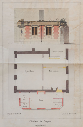 Projet de cuisine (1864) d'Adolphe Bouveault. © Région Bourgogne-Franche-Comté, Inventaire du patrimoine