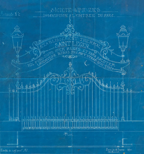 Portail de l'entrée principale, projet de Charles Naudet (1895). © Région Bourgogne-Franche-Comté, Inventaire du patrimoine