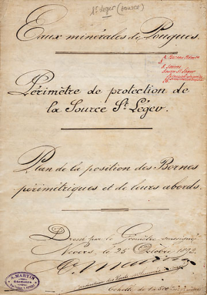 Plan de la position des bornes, page du titre. © Région Bourgogne-Franche-Comté, Inventaire du patrimoine