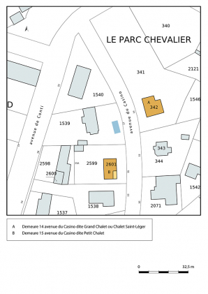 Plan-masse et de situation, extrait du plan cadastral (2021). © Région Bourgogne-Franche-Comté, Inventaire du patrimoine