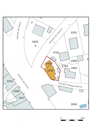 Plan-masse et de situation, extrait du plan cadastral (2021). © Région Bourgogne-Franche-Comté, Inventaire du patrimoine