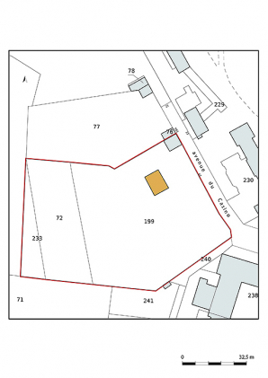 Plan-masse et de situation, extrait du plan cadastral (2021). © Région Bourgogne-Franche-Comté, Inventaire du patrimoine