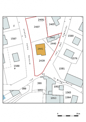 Plan-masse et de situation, extrait du plan cadastral (2021). © Région Bourgogne-Franche-Comté, Inventaire du patrimoine