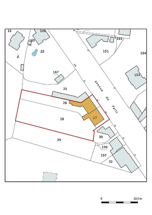 Plan-masse et de situation, extrait du plan cadastral (2021). © Région Bourgogne-Franche-Comté, Inventaire du patrimoine